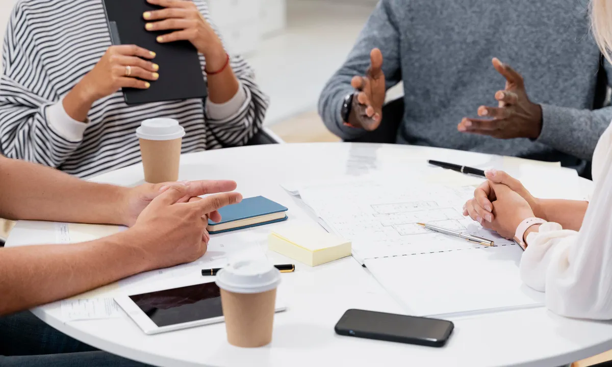 a group of people working on a project